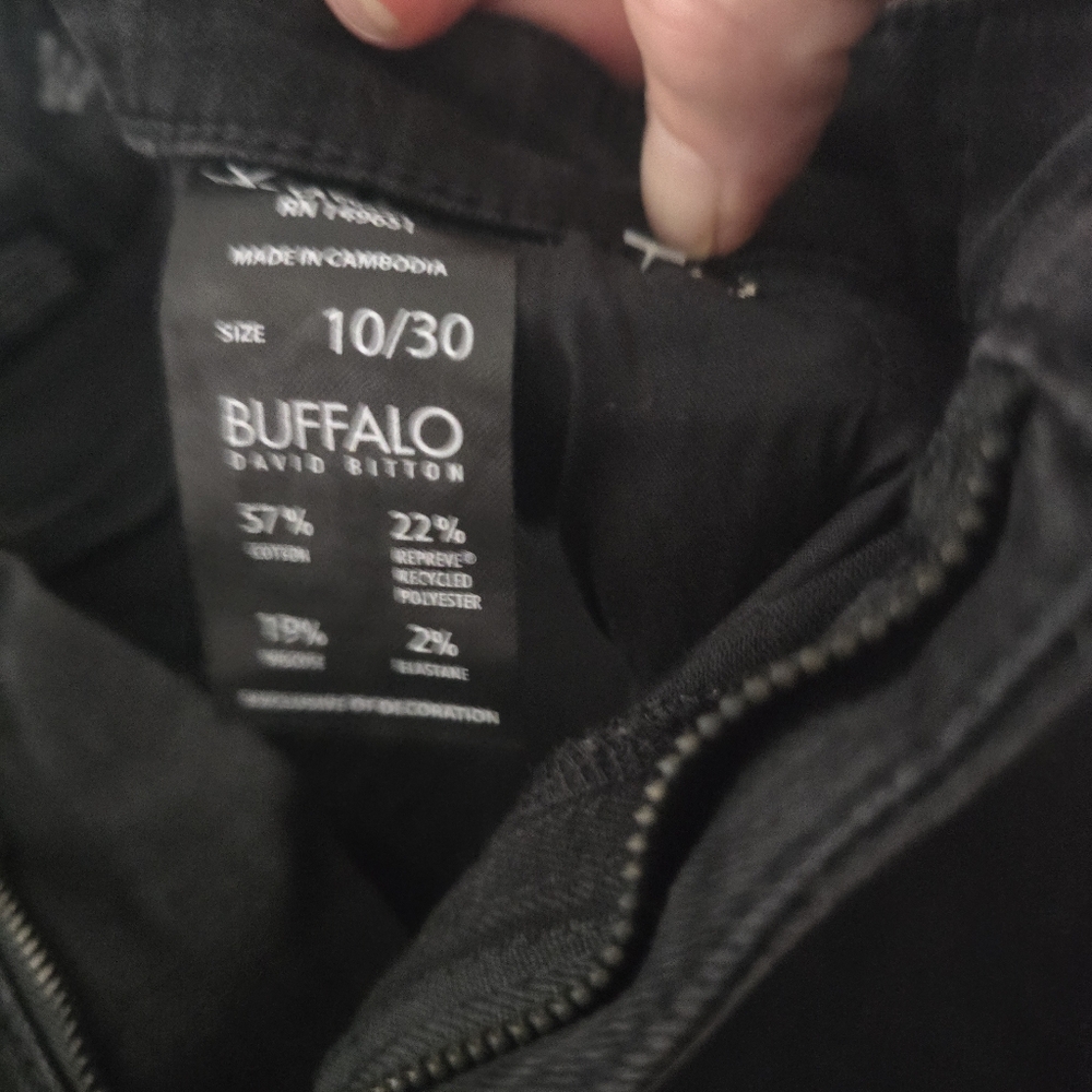 2 Pairs Of Buffalo Indigo And Black Hi Rise Mollie Straight Leg Jeans Size 10 - Picture 5 of 11